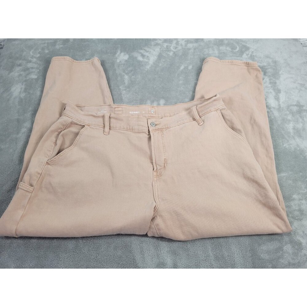 Old Navy Women's Jeans Size 20 Plus Beige Straight Leg High Rise Stretch SL73E